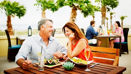 Couple dining at  