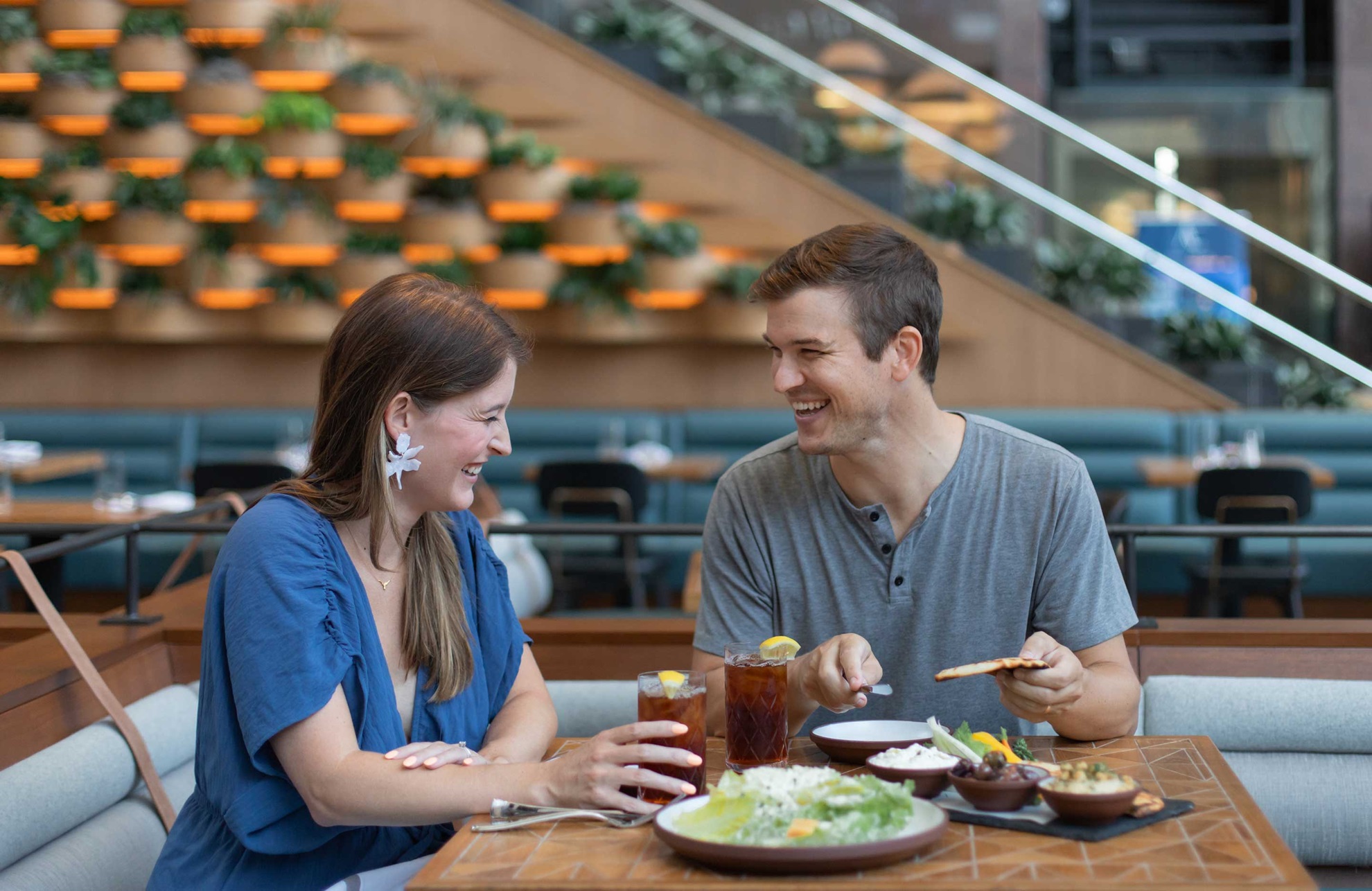 Couple eating at a restaurant