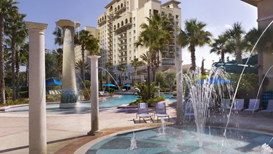 Pool fountains at Championsgate 