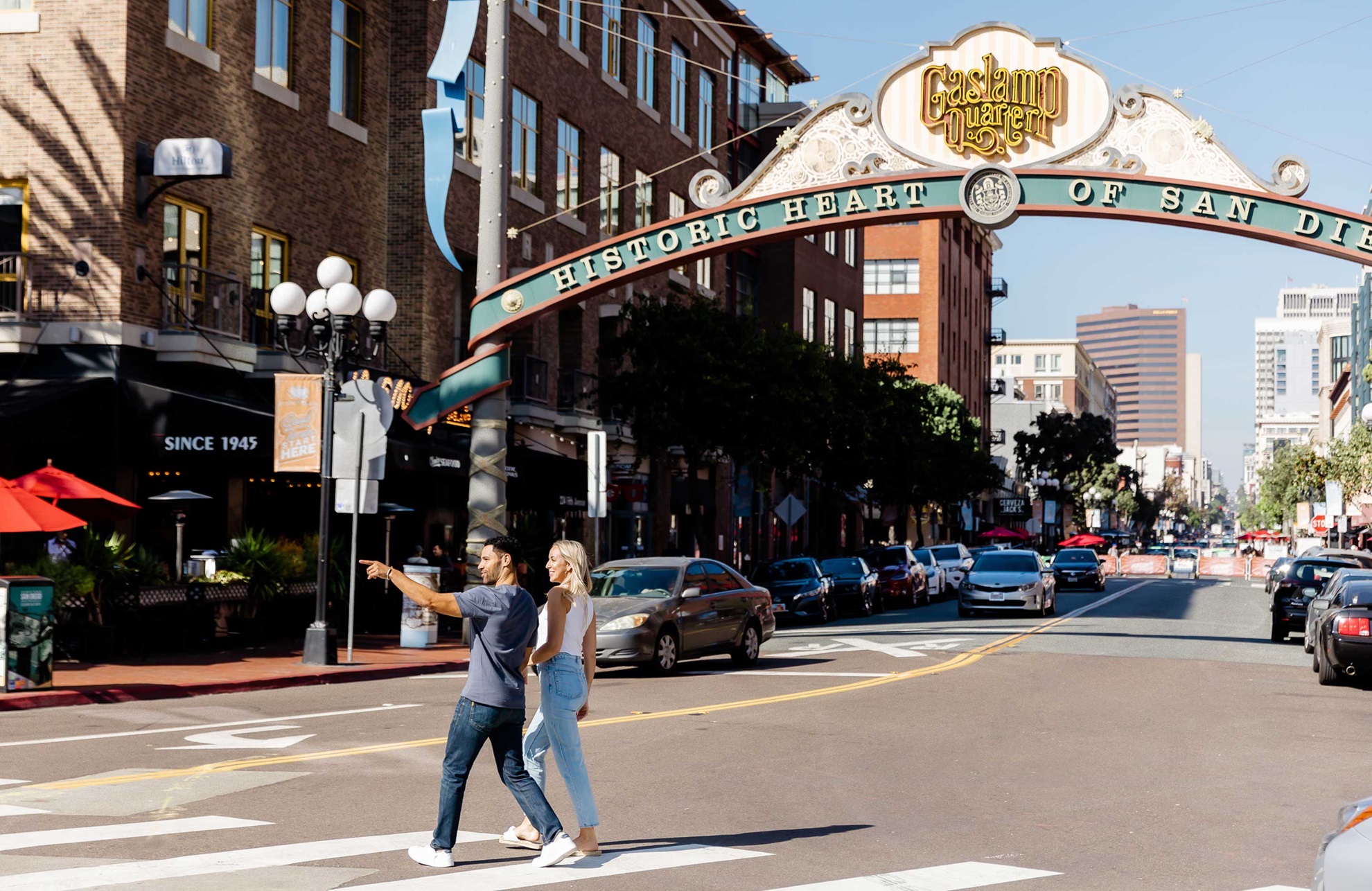 Couple sight seeing in San Diego.