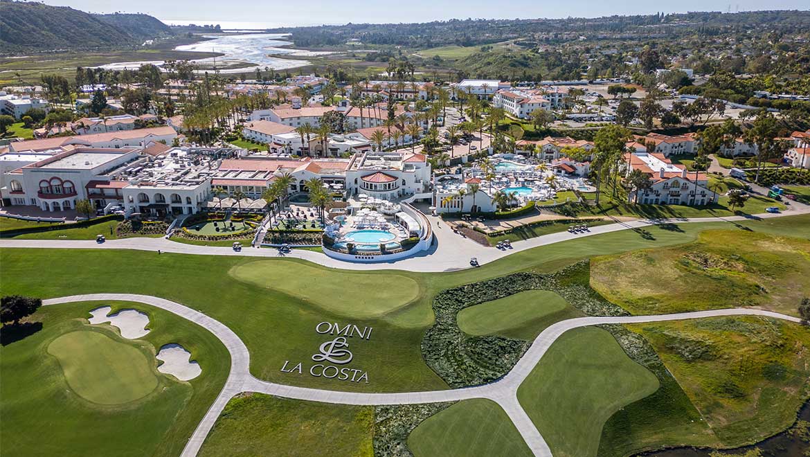 Aerial view of resort