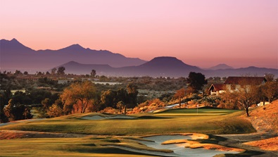 golf course sunset 